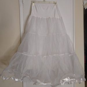 White Tulle Netting Petticoat Floor Length